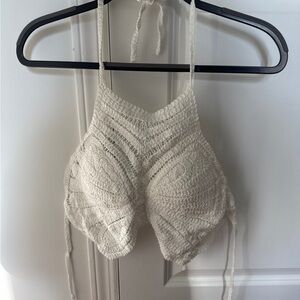 💥 White Crochet Knit Top